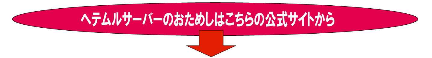 ヘテムルサーバーの公式サイトの案内です
