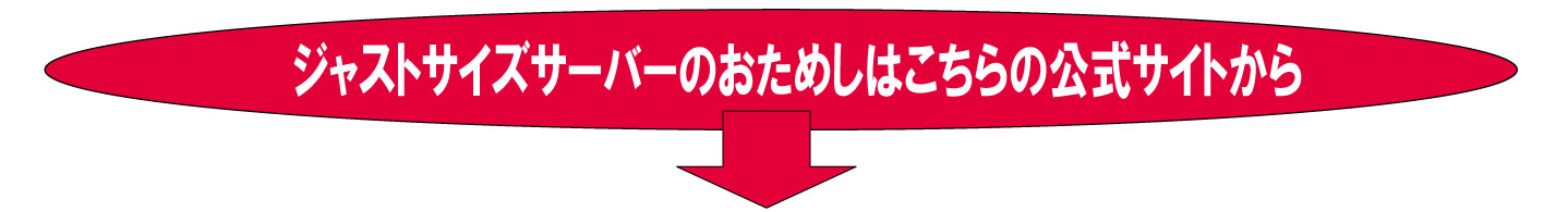 ジャストサイズサーバーの公式の案内です